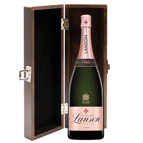 Magnum of Lanson Le Rose Creation Champagne 150cl in Elm Wood Gift Box